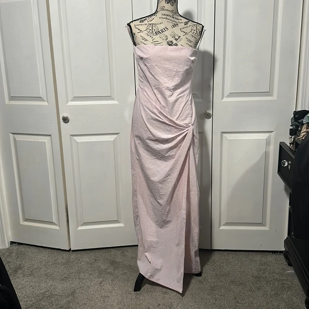 Bec + Bridge Adrianna Strapless Maxi Dress in “Quartz Pink”